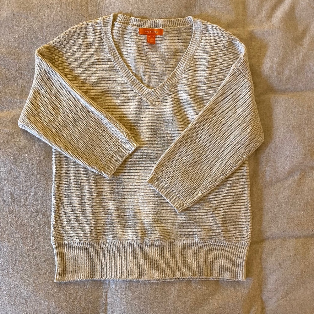 Joe Fresh V-Neck Quarter-Length Sleeve Chunky Knit Sweater